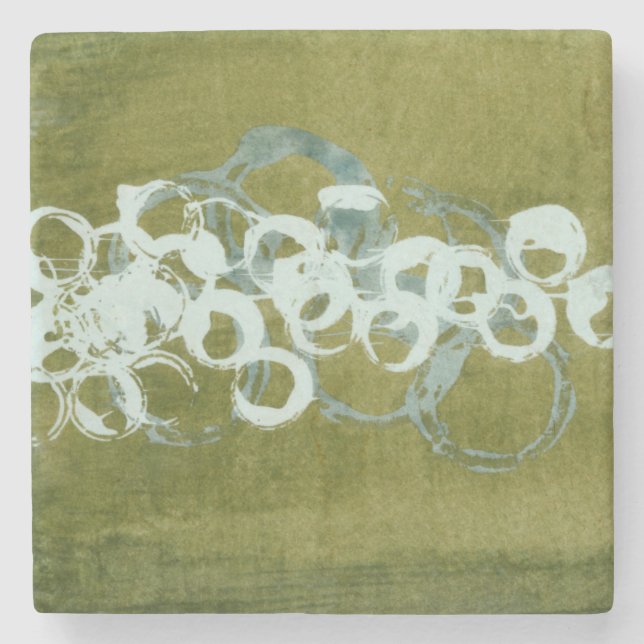 Green Orbs I Steinuntersetzer (Vorderseite)