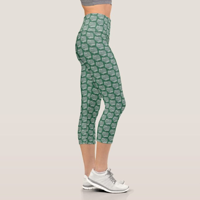 Green Orbs of Interference Capri Leggings (Rechts)