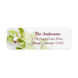 Green Orchid Wedding Rücksendeadressen-Aufkleber