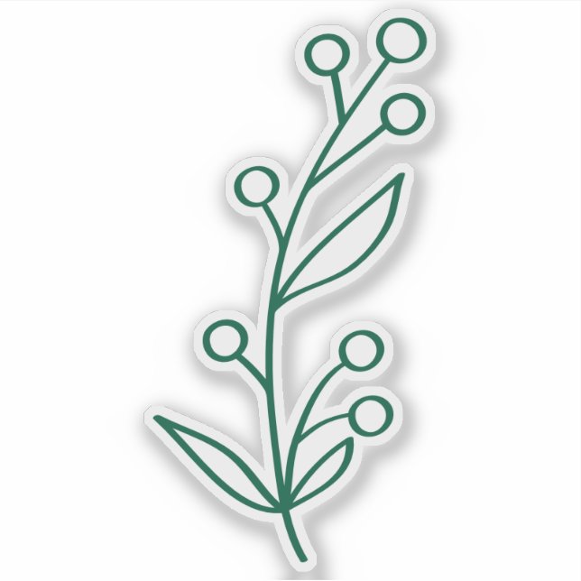 Green Outline Berry Custom Cut  Aufkleber (Vorderseite)