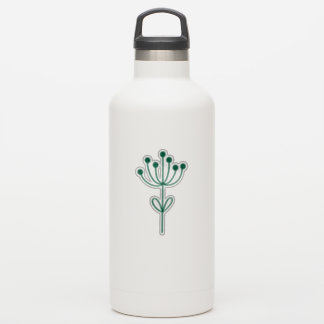 Green Outline Floral Design Transparent Custom Cut Aufkleber