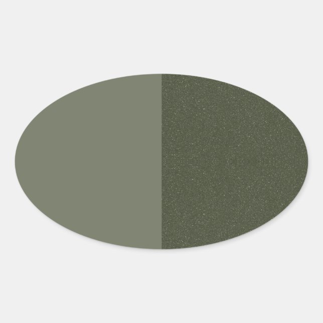 Green Oval Aufkleber mit zwei Tonen Moos - individ (Vorderseite)