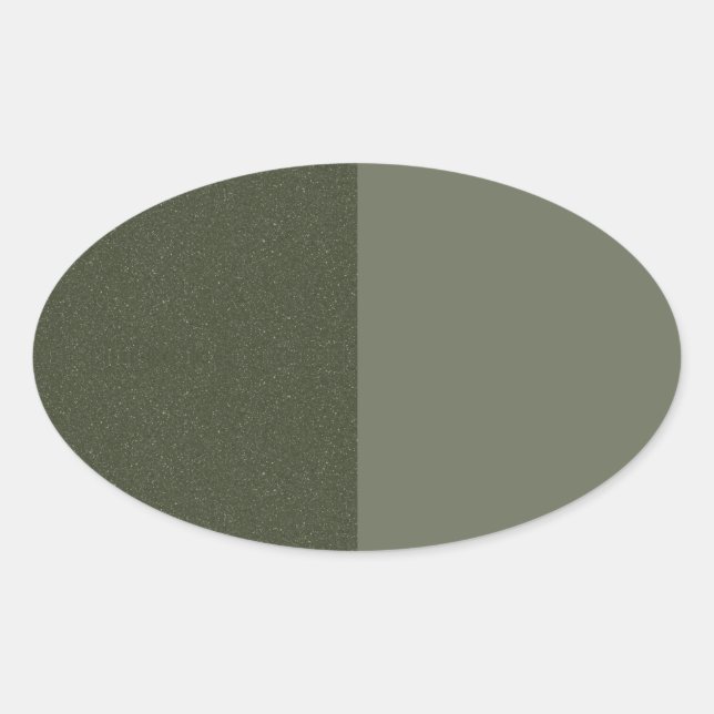 Green Oval Aufkleber mit zwei Tonen Moos - individ (Vorderseite)