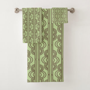 Green Oval Chains Badhandtuch Set