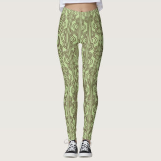 Green Oval Chains Leggings