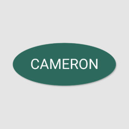 Green Oval Name Tag Abzeichen Button oder Magnetic