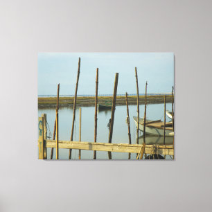 Green Oyster Boat Wrapped Canvas Print Leinwanddruck