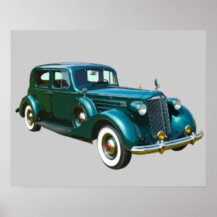 Green Packard Luxury Car Poster
