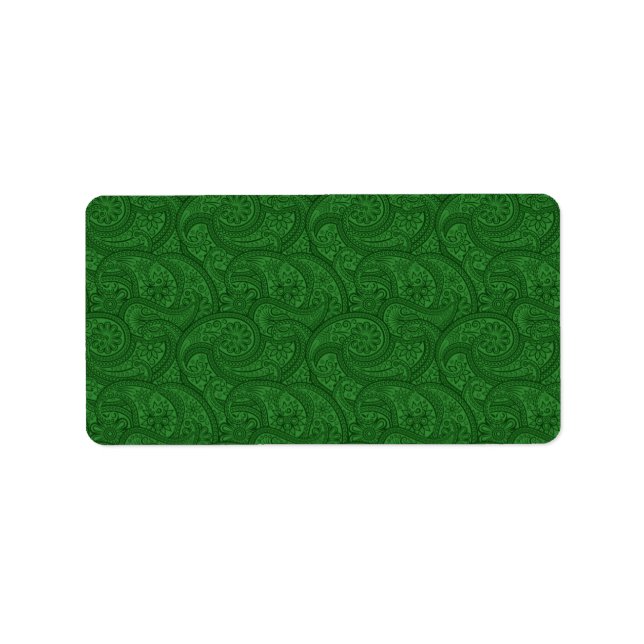 Green Paisley Adressaufkleber (Vorne)