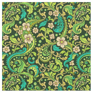 Green Paisley Design Stoff