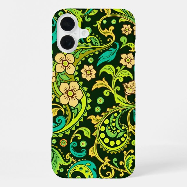 Green Paisley Pattern iPhone Hülle (Rückseite)