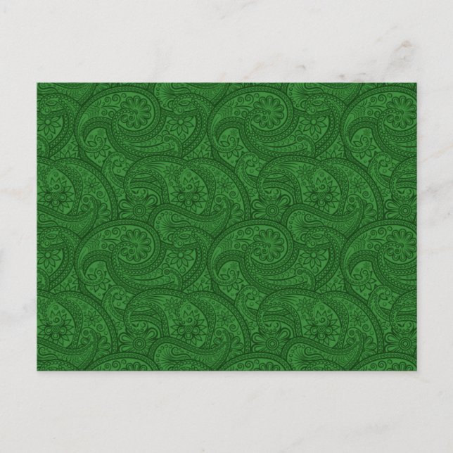 Green Paisley Postkarte (Vorderseite)