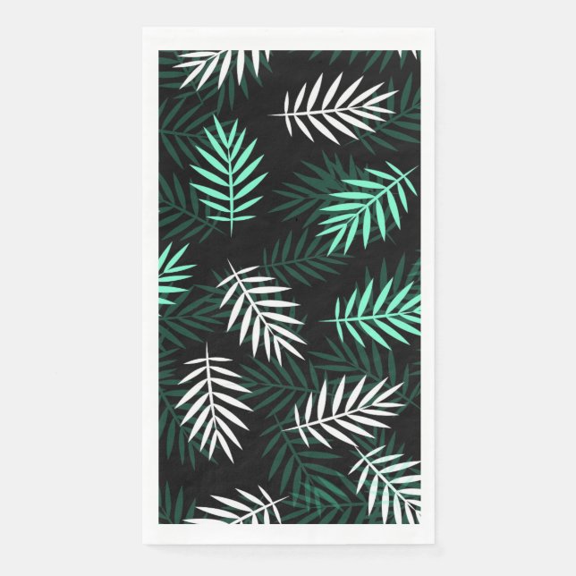 Green Palm Blätter Design Serviette (Vorderseite)