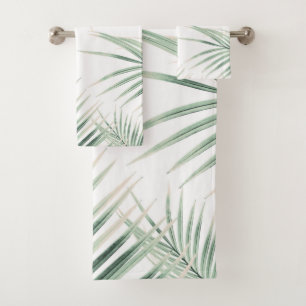Green Palm Blätter Dream #3 #tropical #decor #art Badhandtuch Set