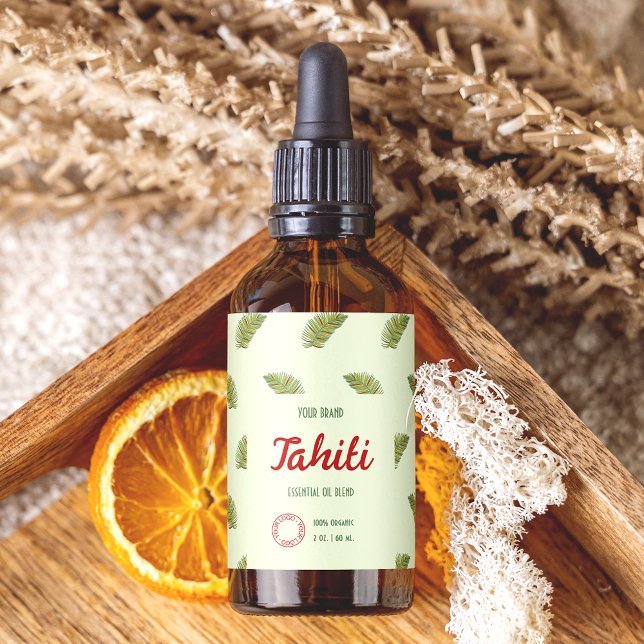 Green Palm Blätter Kosmetik Dropper Flasche Etiket (Von Creator hochgeladen)