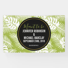 Green Palm Blätter Rainforest Pattern Hochzeit Banner