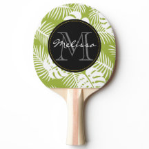 Green Palm Blätter Regenwald Muster Monogram