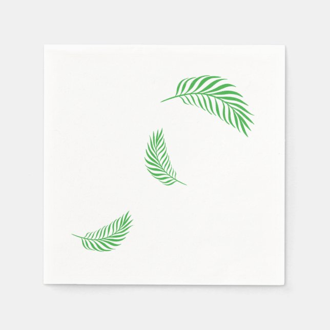 Green Palm/Fern Fronds Serviette (Vorderseite)