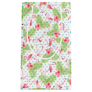 Green Palm Flamingo Gift Bag Kleine Geschenktüte