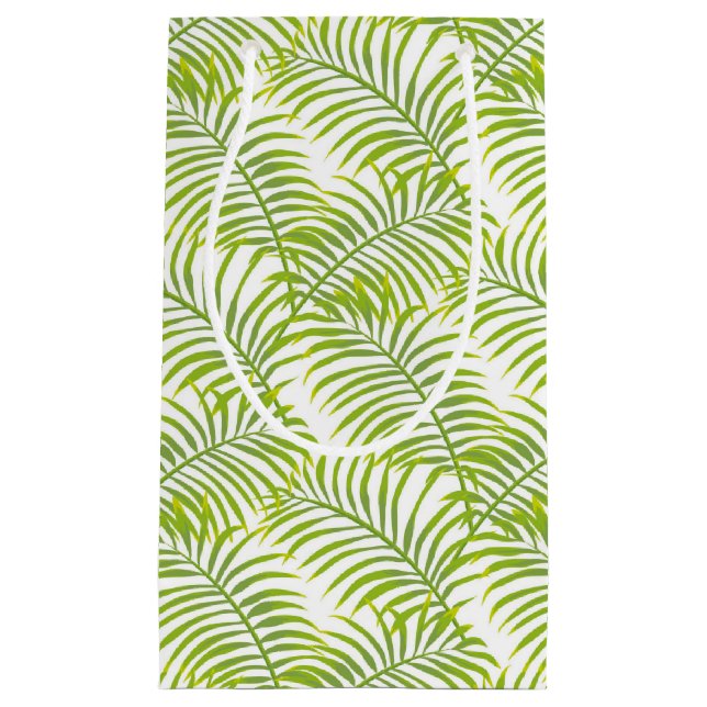 Green Palm Flamingo Gift Bag Kleine Geschenktüte (Vorderseite)