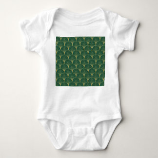Green Palm Leaf Art Deco Baby Strampler