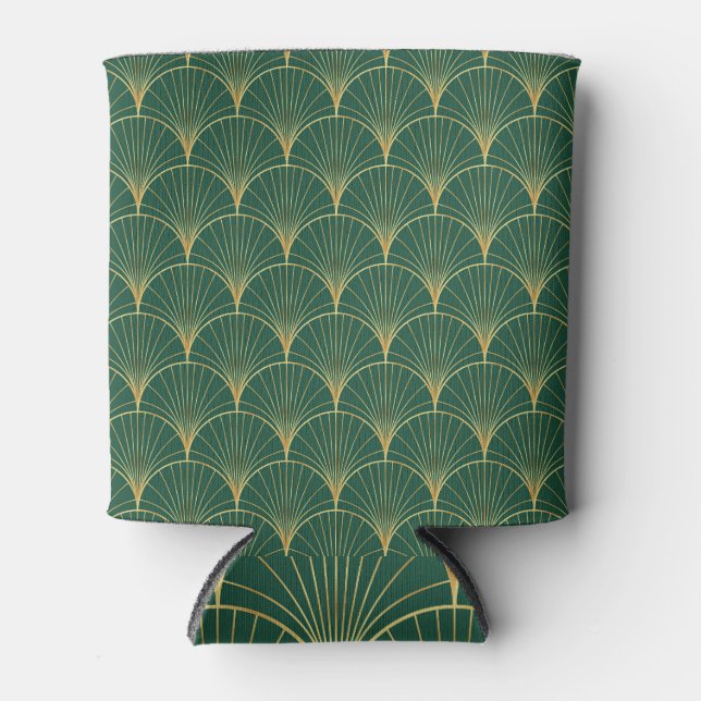 Green Palm Leaf Art Deco Dosenkühler (Vorderseite)