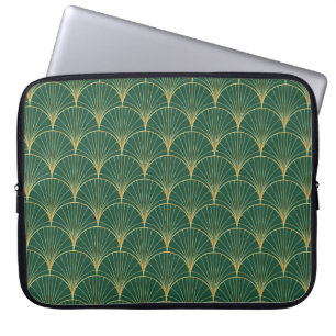 Green Palm Leaf Art Deco Laptopschutzhülle
