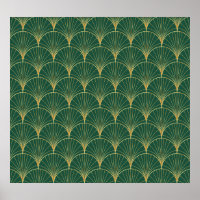 Green Palm Leaf Art Deco