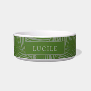 Green Palm Leaf Camoflauge Hausname Napf