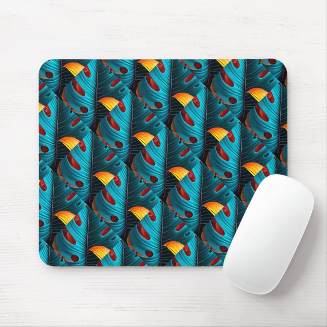 Green Palm Leaf Muster Mousepad (Mit Mouse)