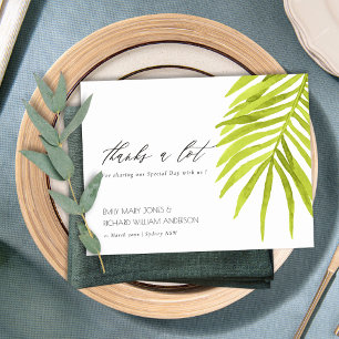 GREEN PALM LEAF WATERCOLOR FOLIAGE DANKE POSTKARTE