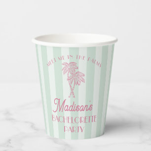 Green Palm Spring Pastel Beach Junggeselinnen-Absc Pappbecher