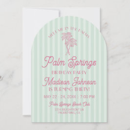 Green Palm Springs Pastel Beach Geburtstagsparty Einladung