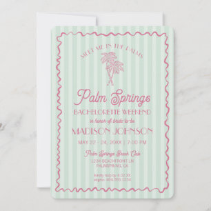 Green Palm Springs Pastel Beach Junggeselinnen-Abs Einladung