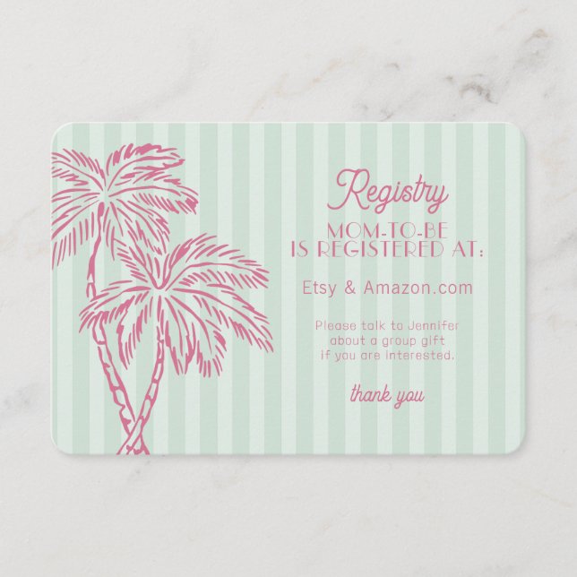 Green Palm Springs Pastell Beach Registry Insert (Vorderseite)