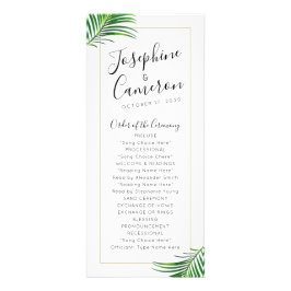 Green Palm Tree Beach Hochzeit in Urlaubsort Werbekarte