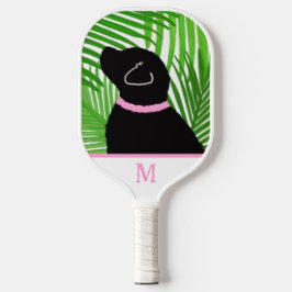 Green Palm Tree Island Black Dog Pickleball Paddel Schläger