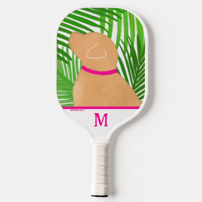 Green Palm Tree Island Hund Pickleball Paddel Pickleball Schläger (Rückseite)