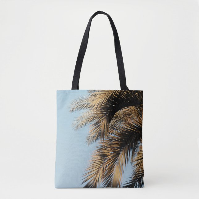 Green palm tree under blue sky in the morning (Vorderseite)