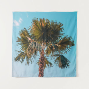 Green palm tree wandteppich