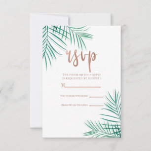 Green Palm Verlasst Tropical Elegant Replik UAWG RSVP Karte