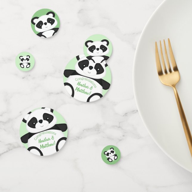 Green Panda Bear Baby Dusche Konfetti (Gruppe)