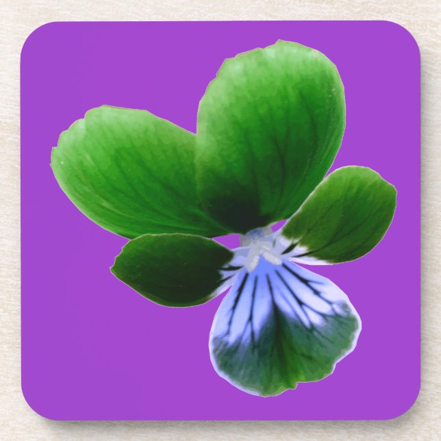 Green Pansy Cork Untersetzer (Vorderseite)