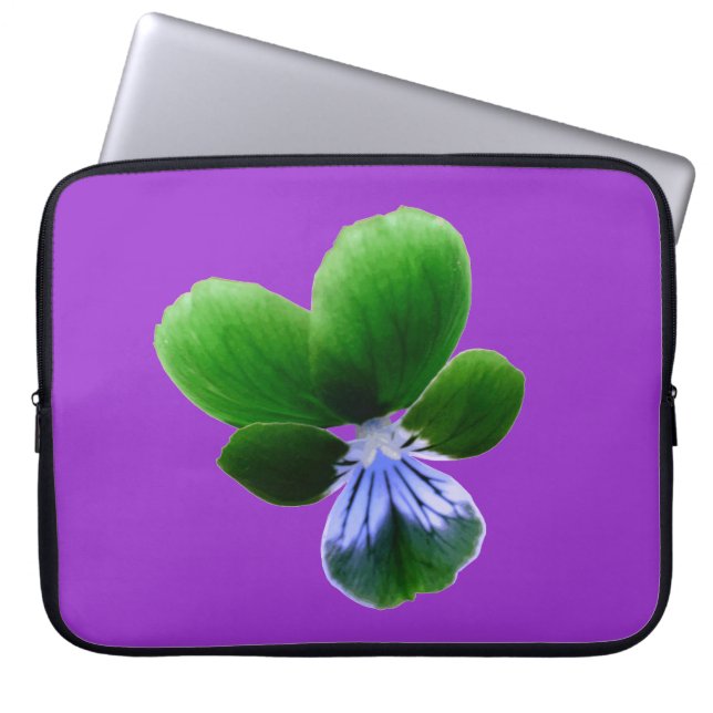 Green Pansy Laptop Bag Laptopschutzhülle (Vorderseite)