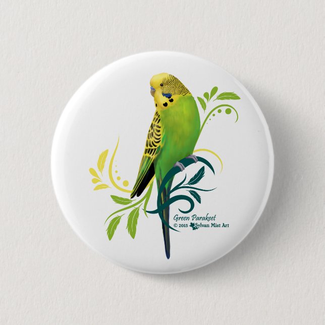 Green Parakeet Button (Vorderseite)