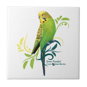 Green Parakeet Fliese