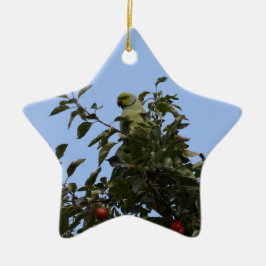 Green Parakeet Keramik Ornament