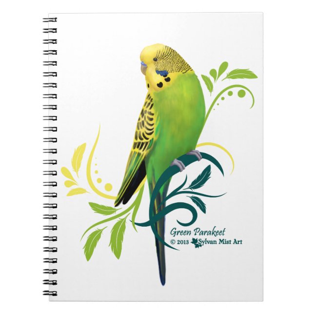 Green Parakeet Notizblock (Vorderseite)