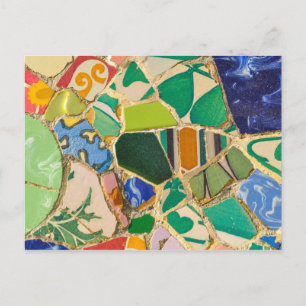 Green Parc Guell Tiles in Barcelona Spanien Postkarte