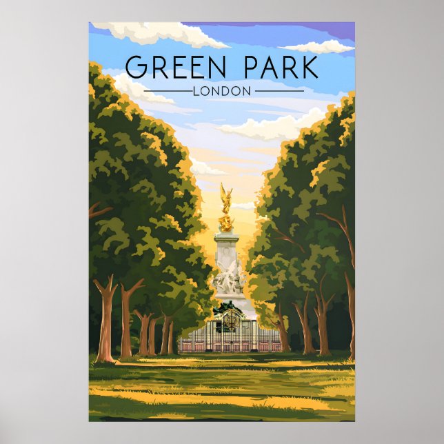 Green Park London Reiseplakat Poster (Vorne)